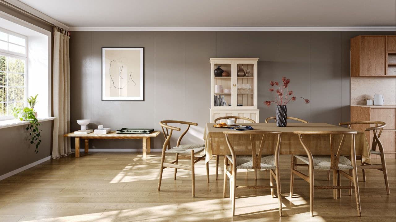 Stue med bord og stoler