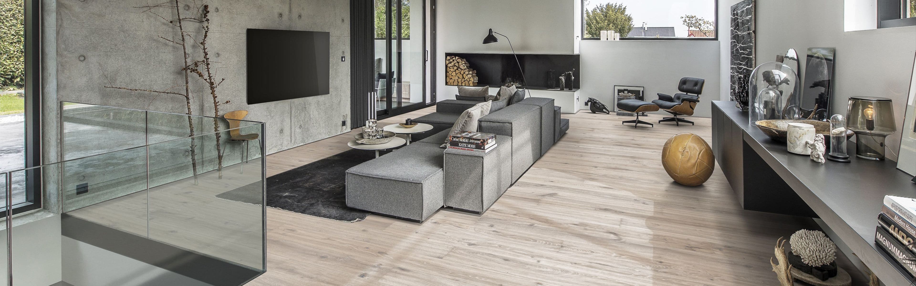 Stue med gulv med gulvvarme.