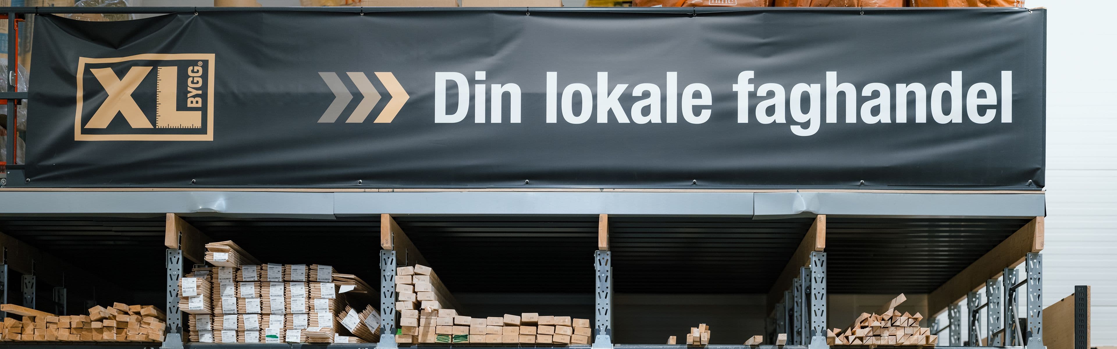 XL-BYGG-banner med teksten "Din lokale faghandel"