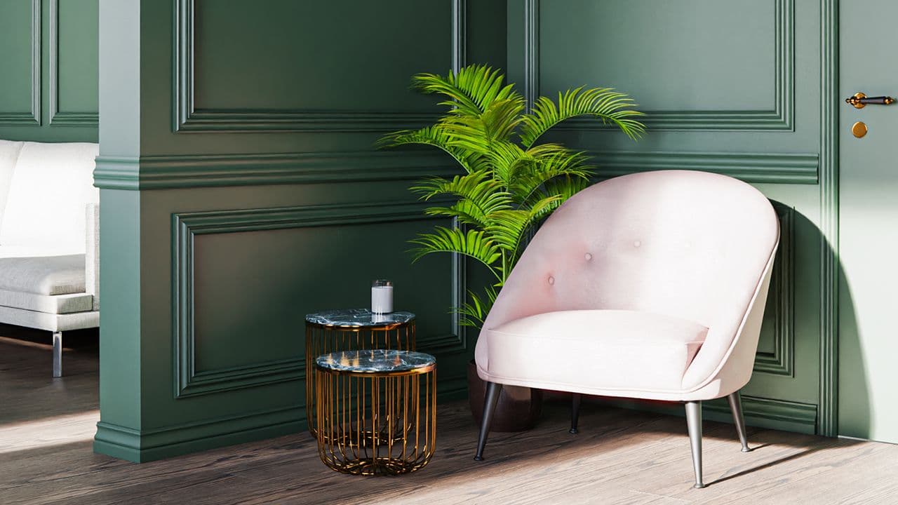 Rom med høye lister med profil.