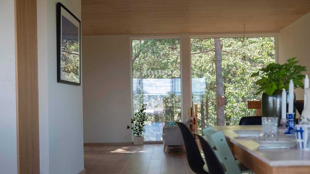 ProTre overfinerte kryssfinerplater veggplater brukt på vegg og i tak.